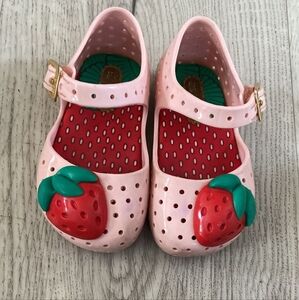 Mini Melissa Pink Strawberry Kids Shoes